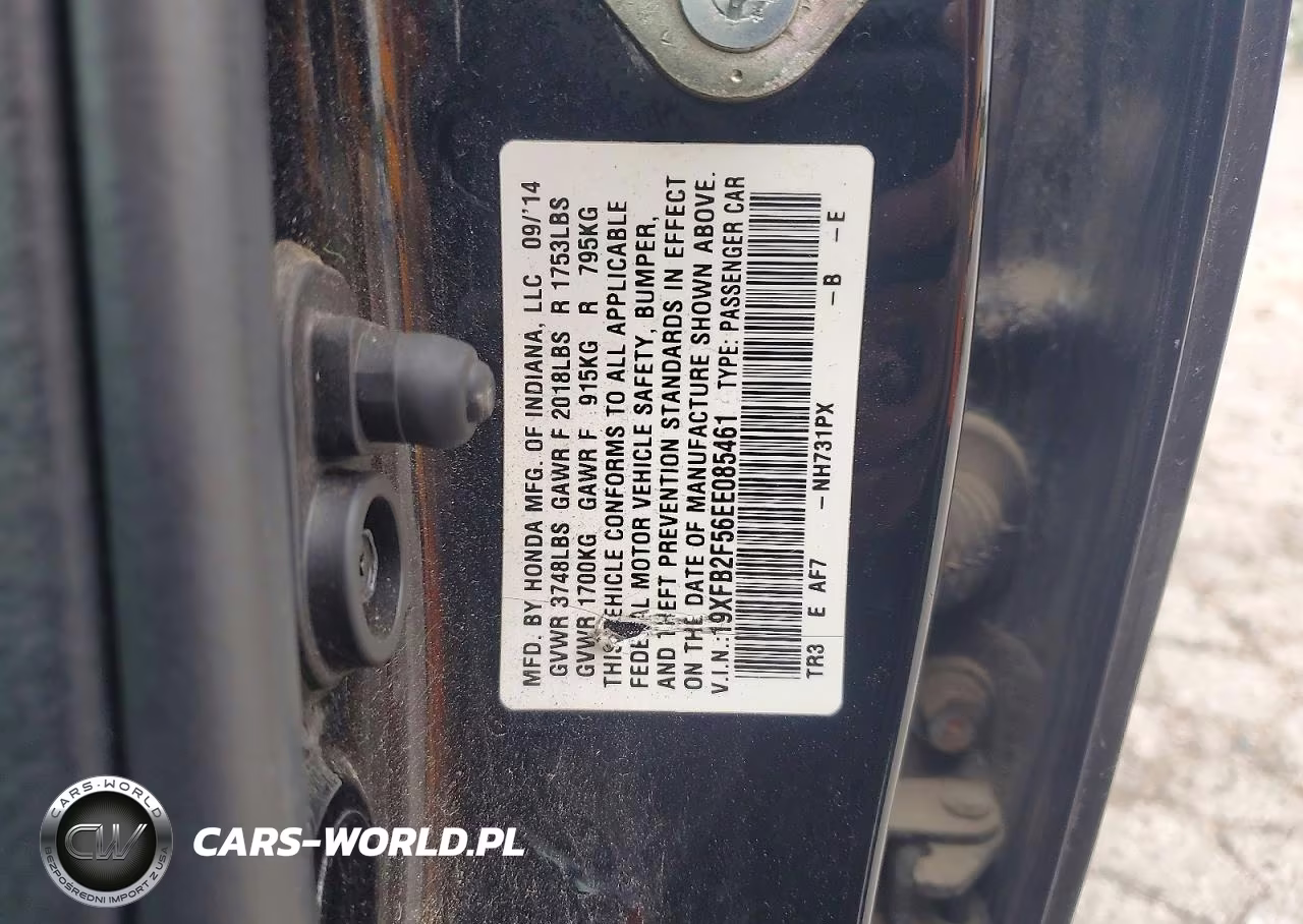 2014 Honda Civic Lx VIN:19XFB2F56EE085461 - 12