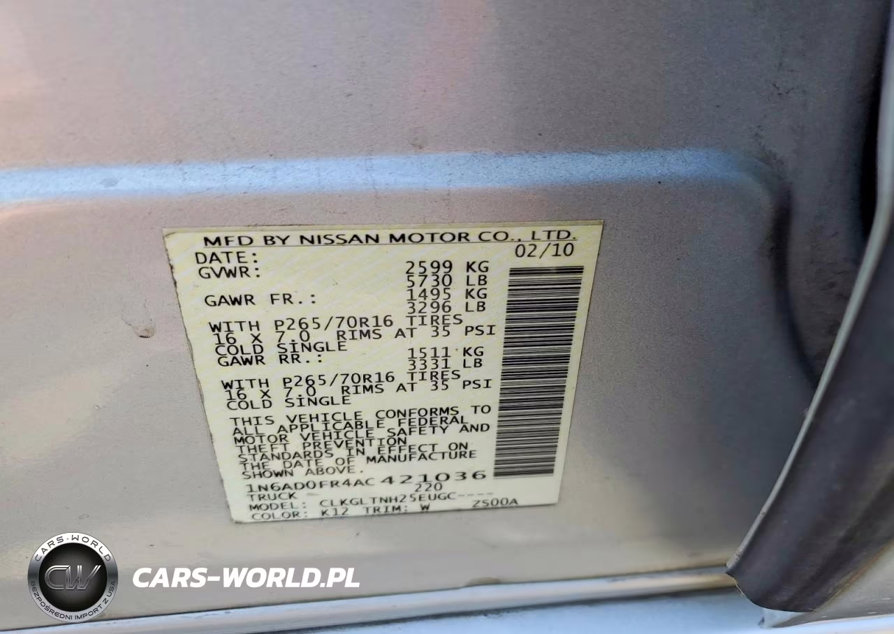 2010 Nissan Frontier Se V6 VIN:1N6AD0FR4AC421036 - 12