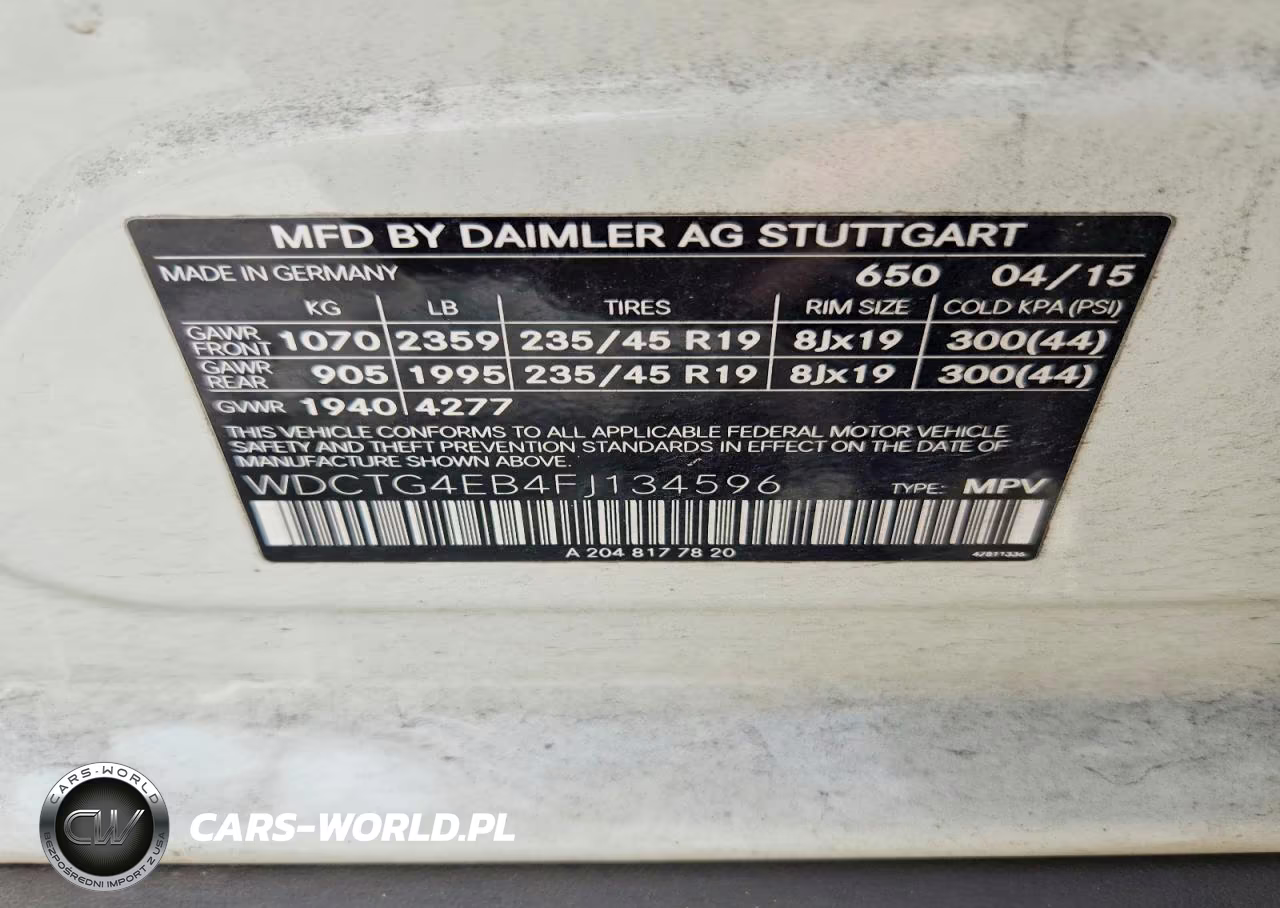 2015 Mercedes-Benz Gla 250 VIN:WDCTG4EB4FJ134596 - 14