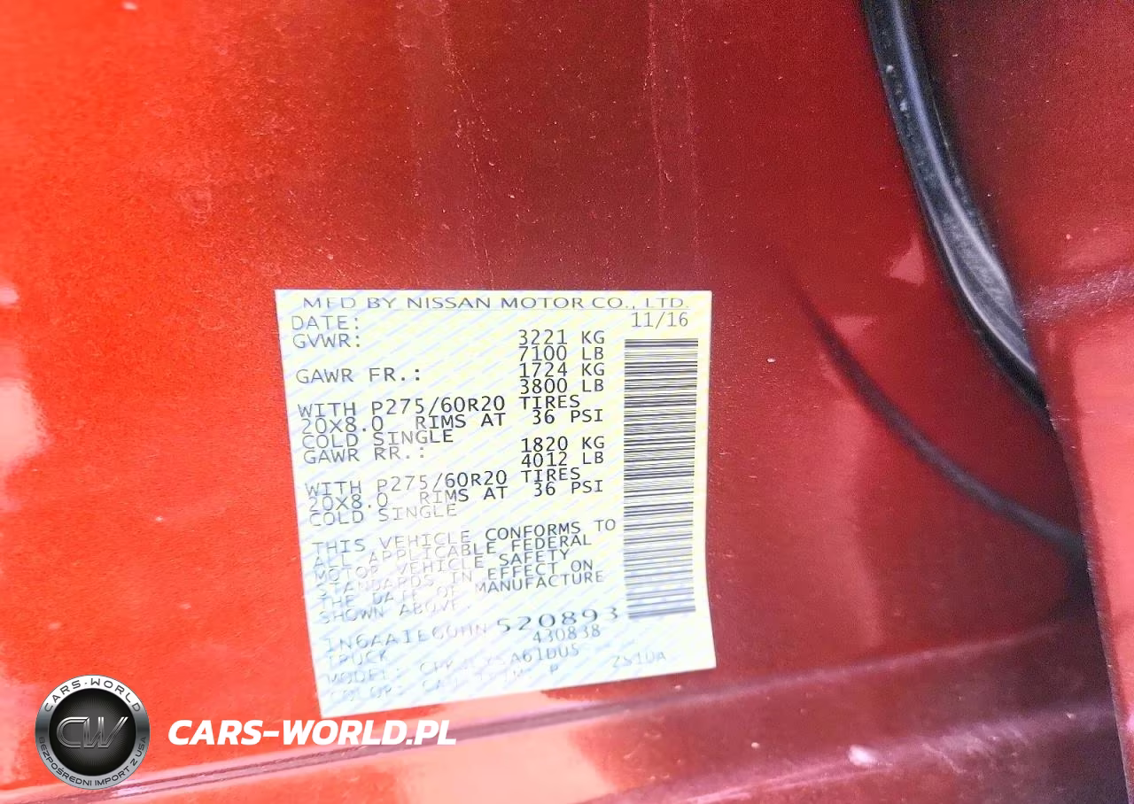 2017 Nissan Titan Platinum Reserve VIN:1N6AA1E60HN520893 - 12