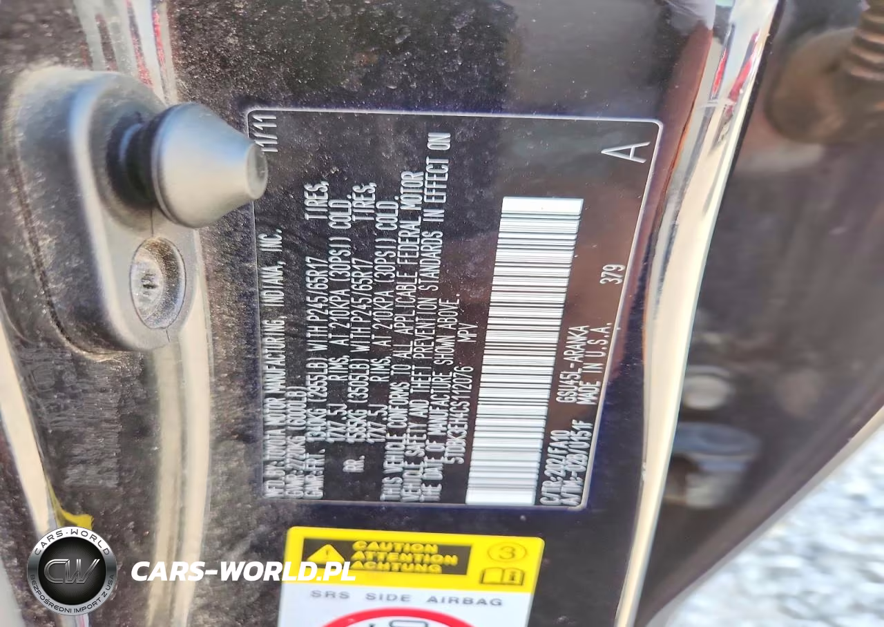 2012 Toyota Highlander Base VIN:5TDBK3EH4CS112076 - 12