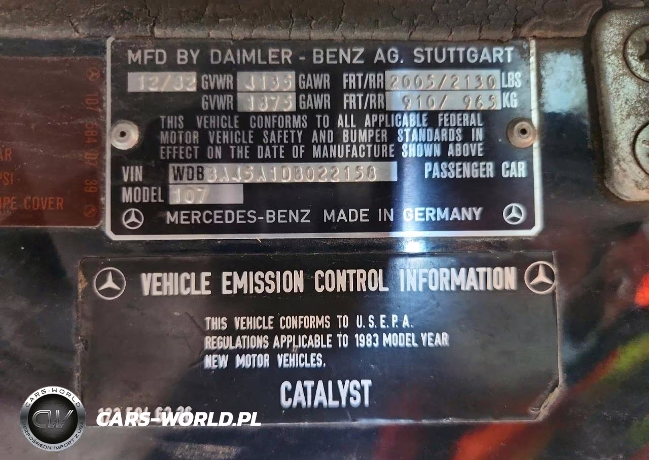 1983 Mercedes-Benz 380 Sl VIN:WDBBA45A1DB022158 - 12