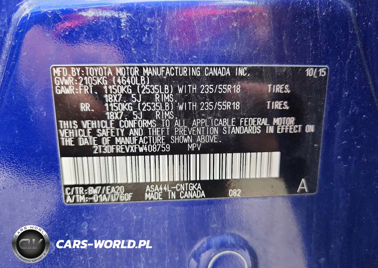 2015 Toyota Rav4 Limited VIN:2T3DFREVXFW408759 - 14