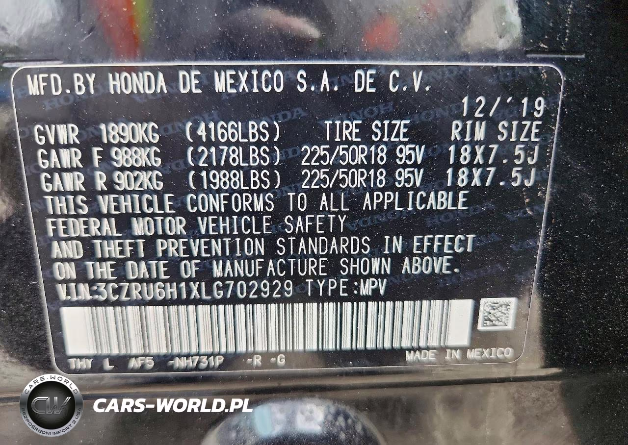 2020 Honda Hr-V Sport VIN:3CZRU6H1XLG702929 - 13