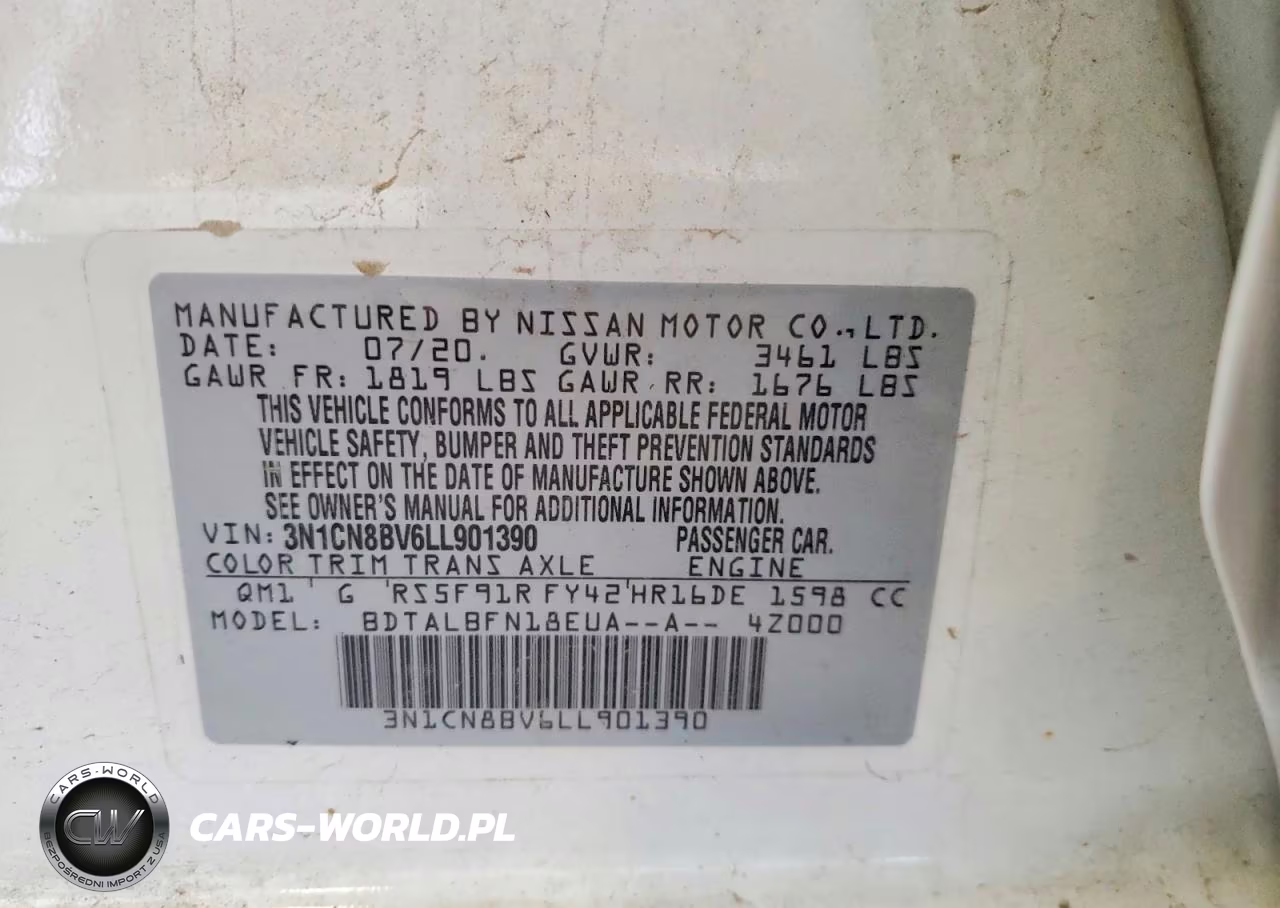 2020 Nissan Versa S VIN:3N1CN8BV6LL901390 - 13