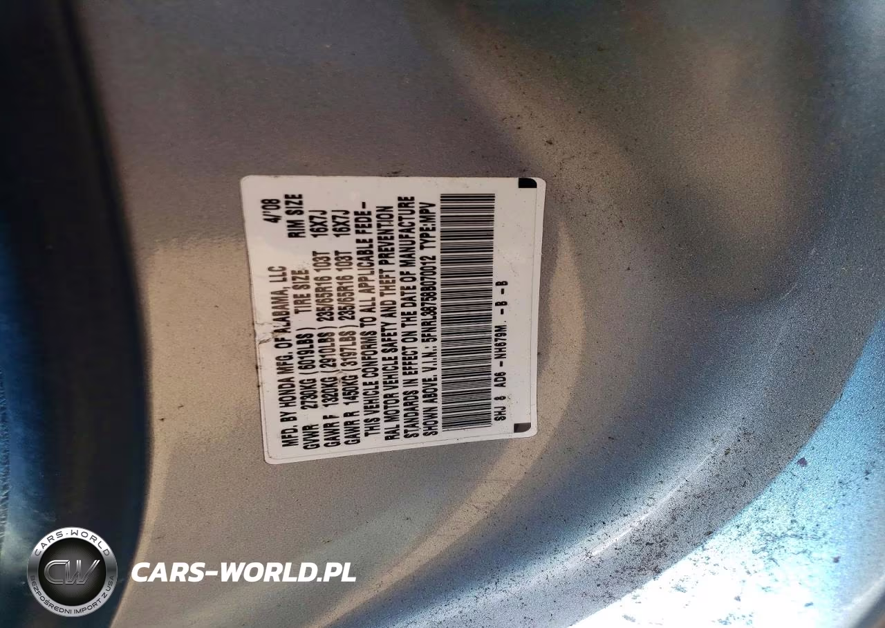 2008 Honda Odyssey Exl VIN:5FNRL38758B070012 - 13