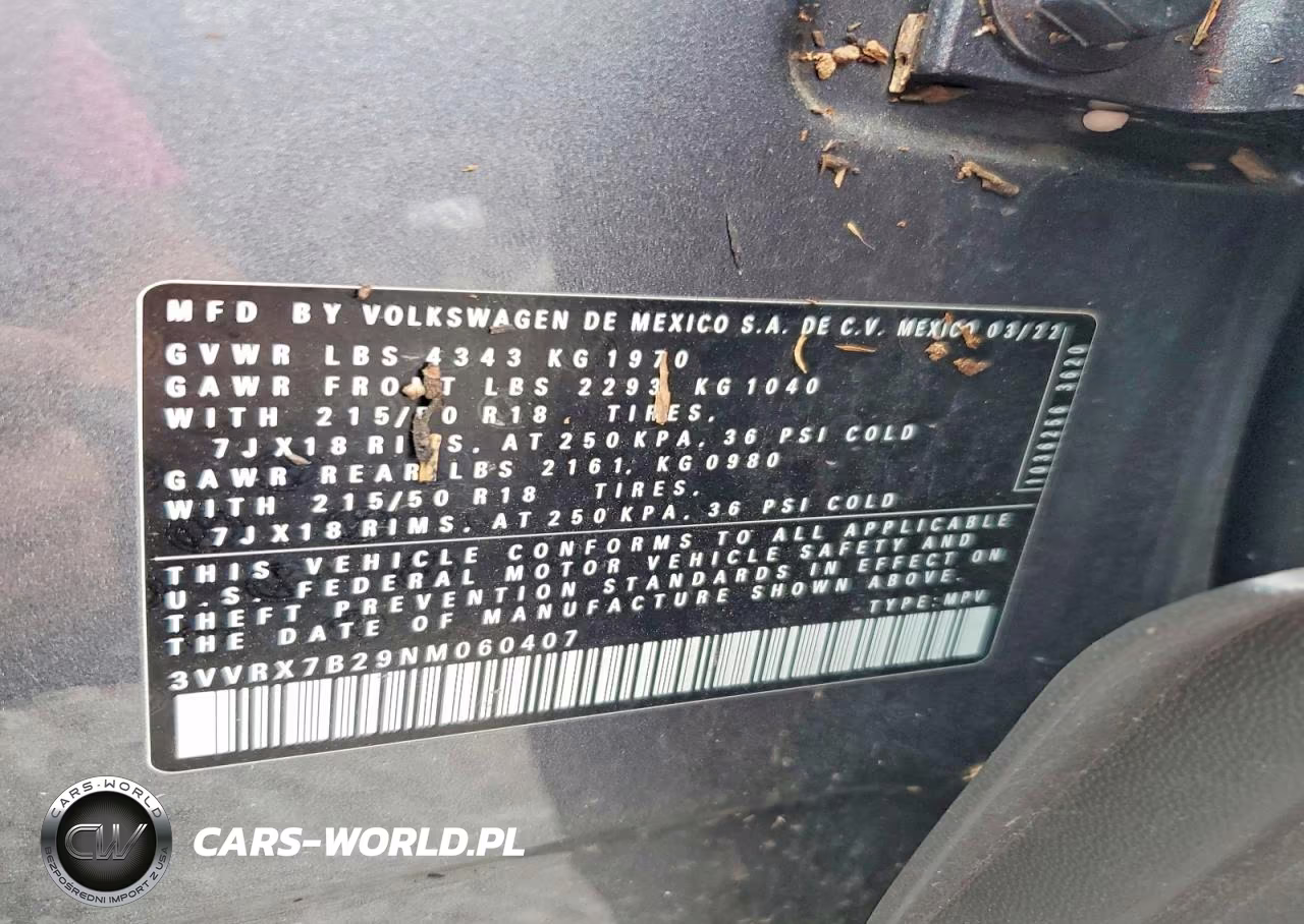 2022 Volkswagen Taos Se VIN:3VVRX7B29NM060407 - 13