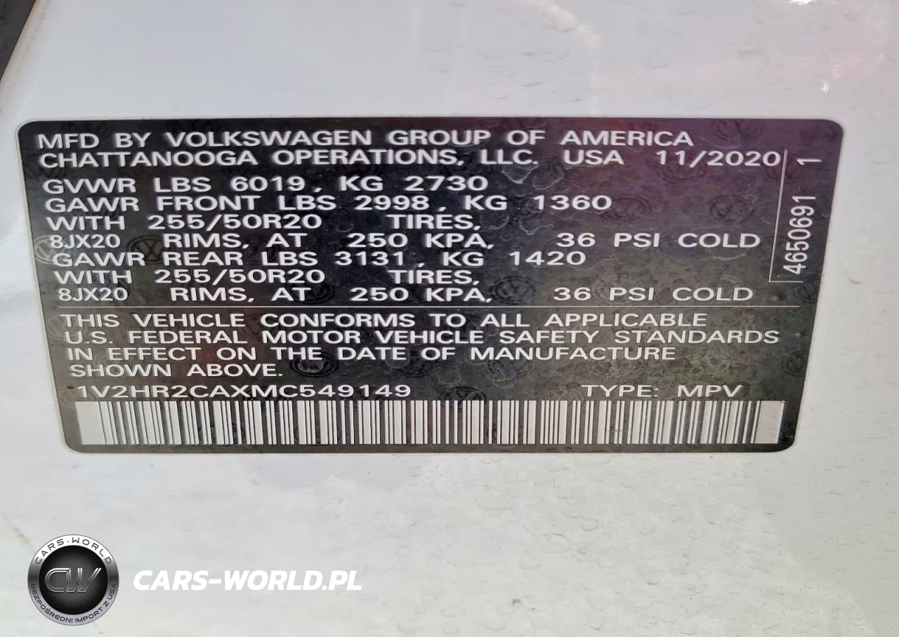2021 Volkswagen Atlas Se VIN:1V2HR2CAXMC549149 - 13