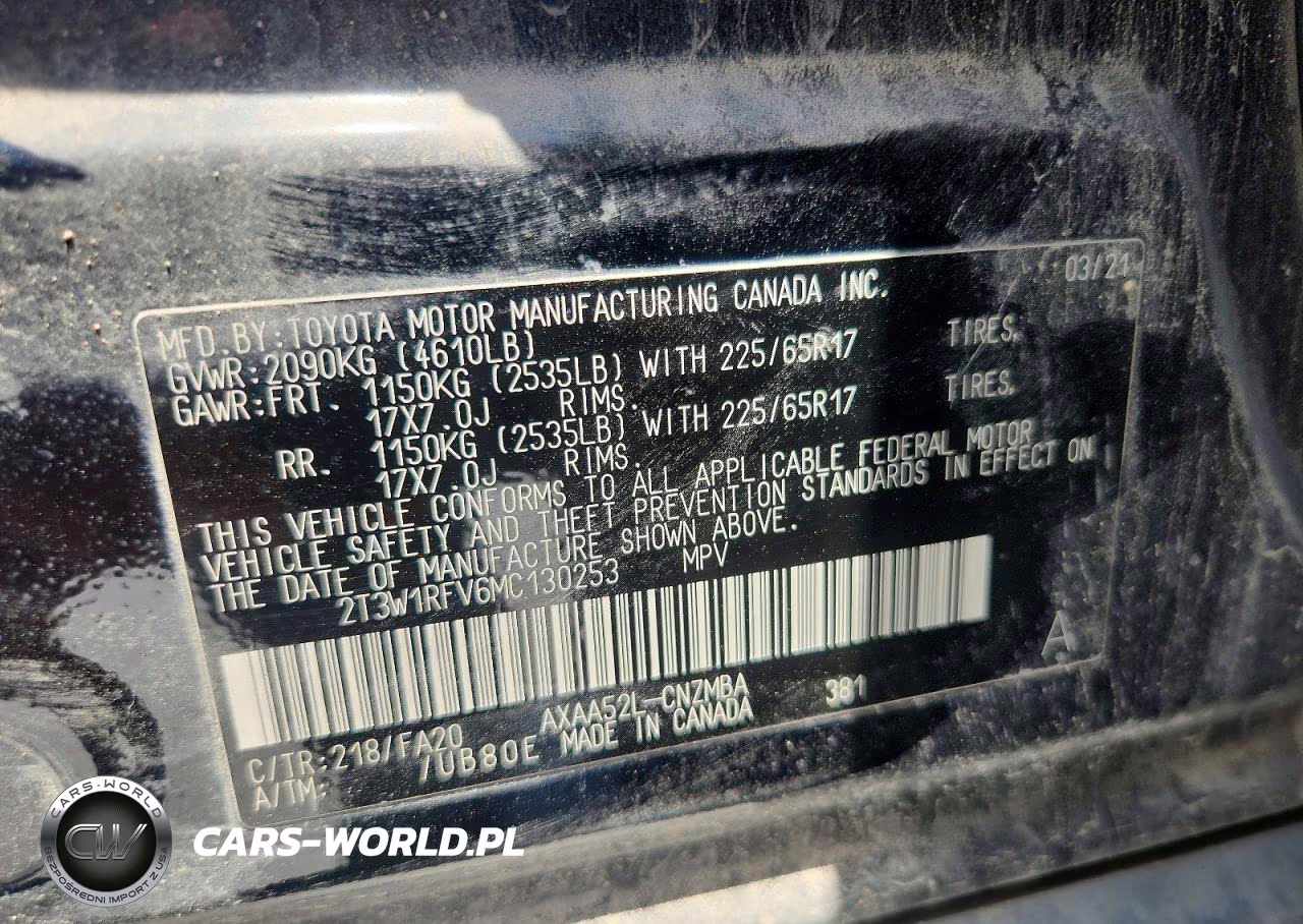 2021 Toyota Rav4 Xle VIN:2T3W1RFV6MC130253 - 14