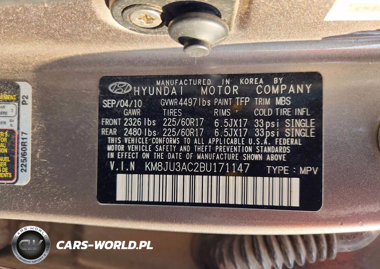 2011 Hyundai Tucson Gls VIN:KM8JU3AC2BU171147 - 14