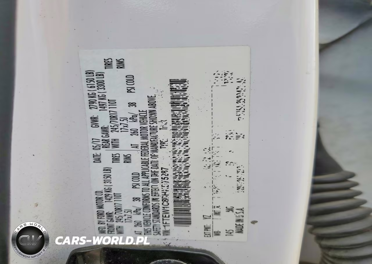 2017 Ford F150 Supercrew VIN:1FTEW1C86HKD75287 - 12