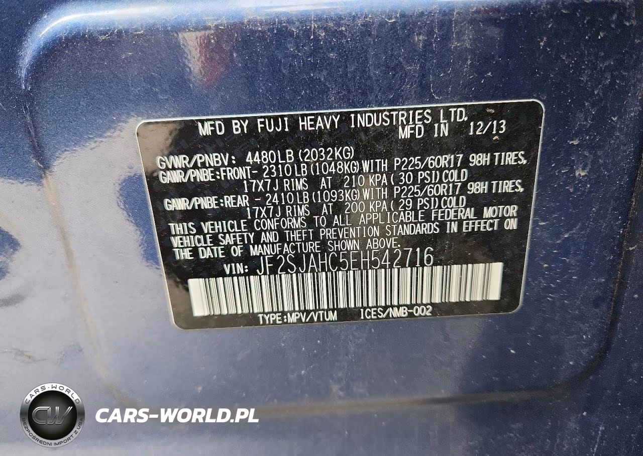 2014 Subaru Forester 2.5I Limited VIN:JF2SJAHC5EH542716 - 13