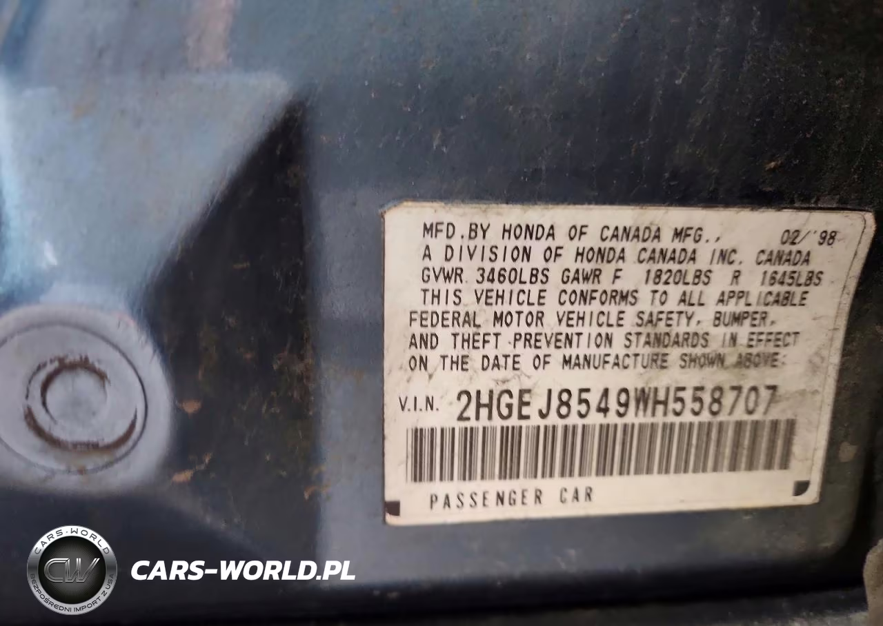 1998 Honda Civic Ex VIN:2HGEJ8549WH558707 - 12