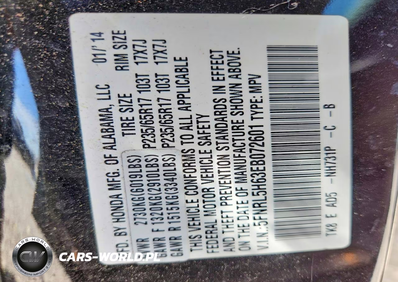 2014 Honda Odyssey Exl VIN:5FNRL5H63EB072601 - 13