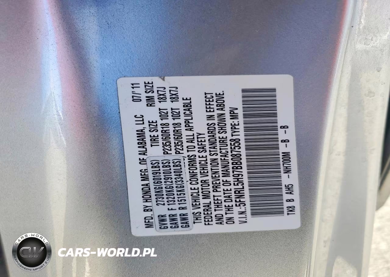 2011 Honda Odyssey Touring VIN:5FNRL5H97BB087558 - 13