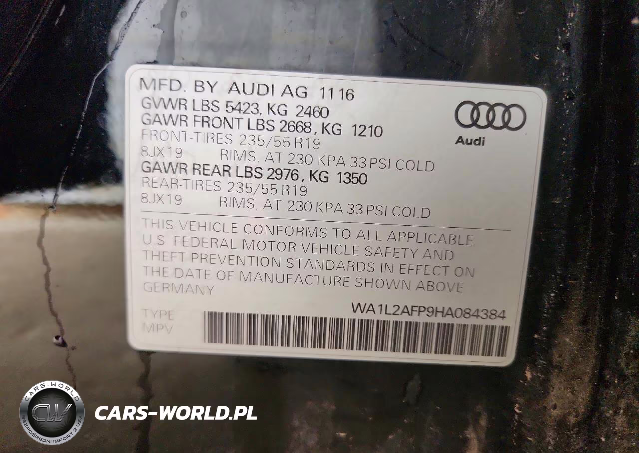 2017 Audi Q5 Premium Plus VIN:WA1L2AFP9HA084384 - 13