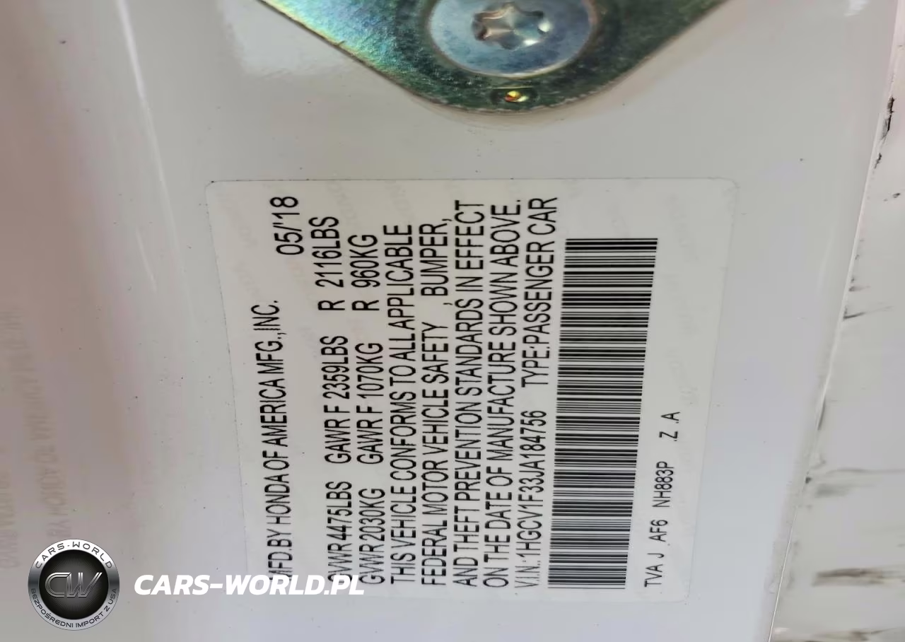 2018 Honda Accord Sport VIN:1HGCV1F33JA184756 - 12