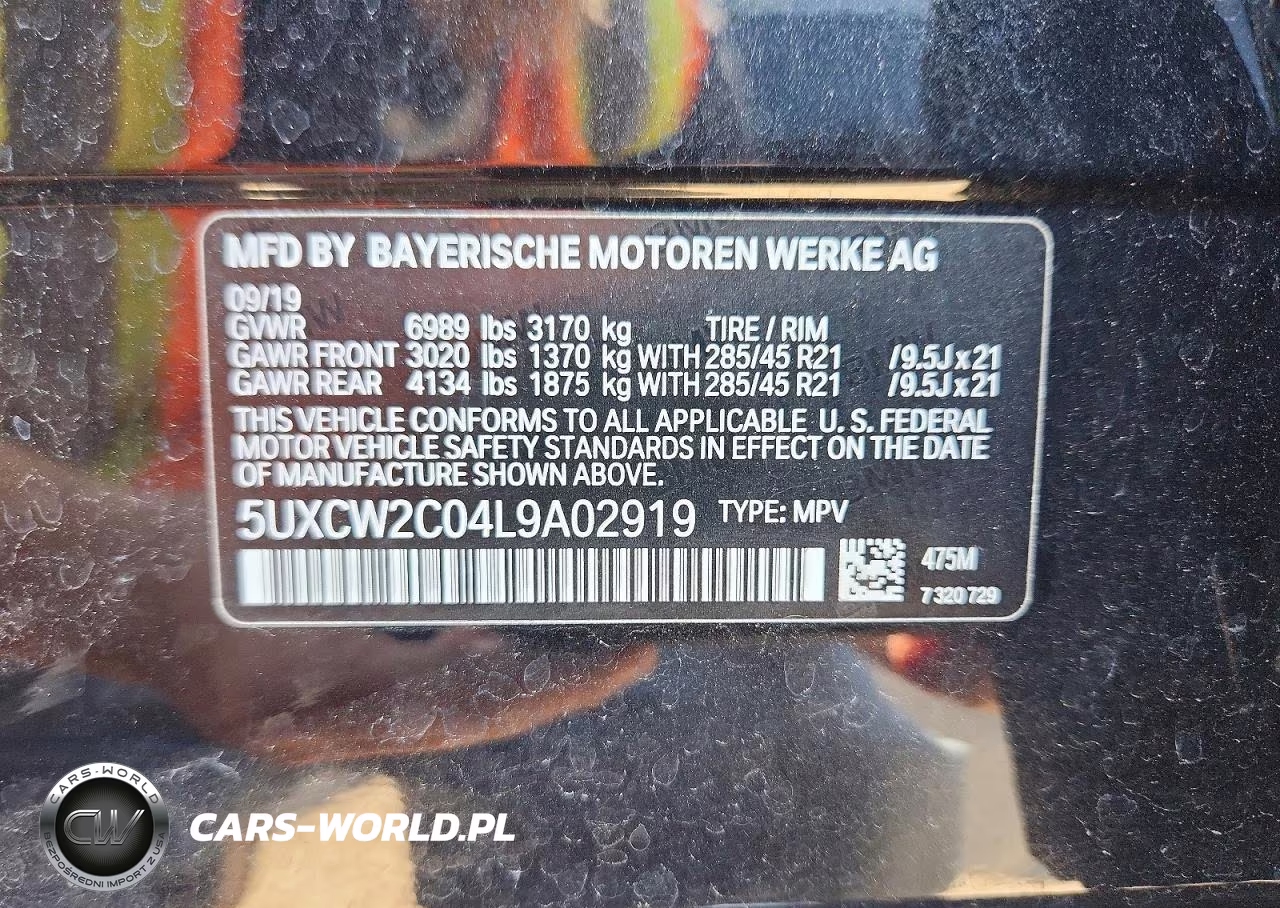 2020 BMW X7 xDrive40I VIN:5UXCW2C04L9A02919 - 13