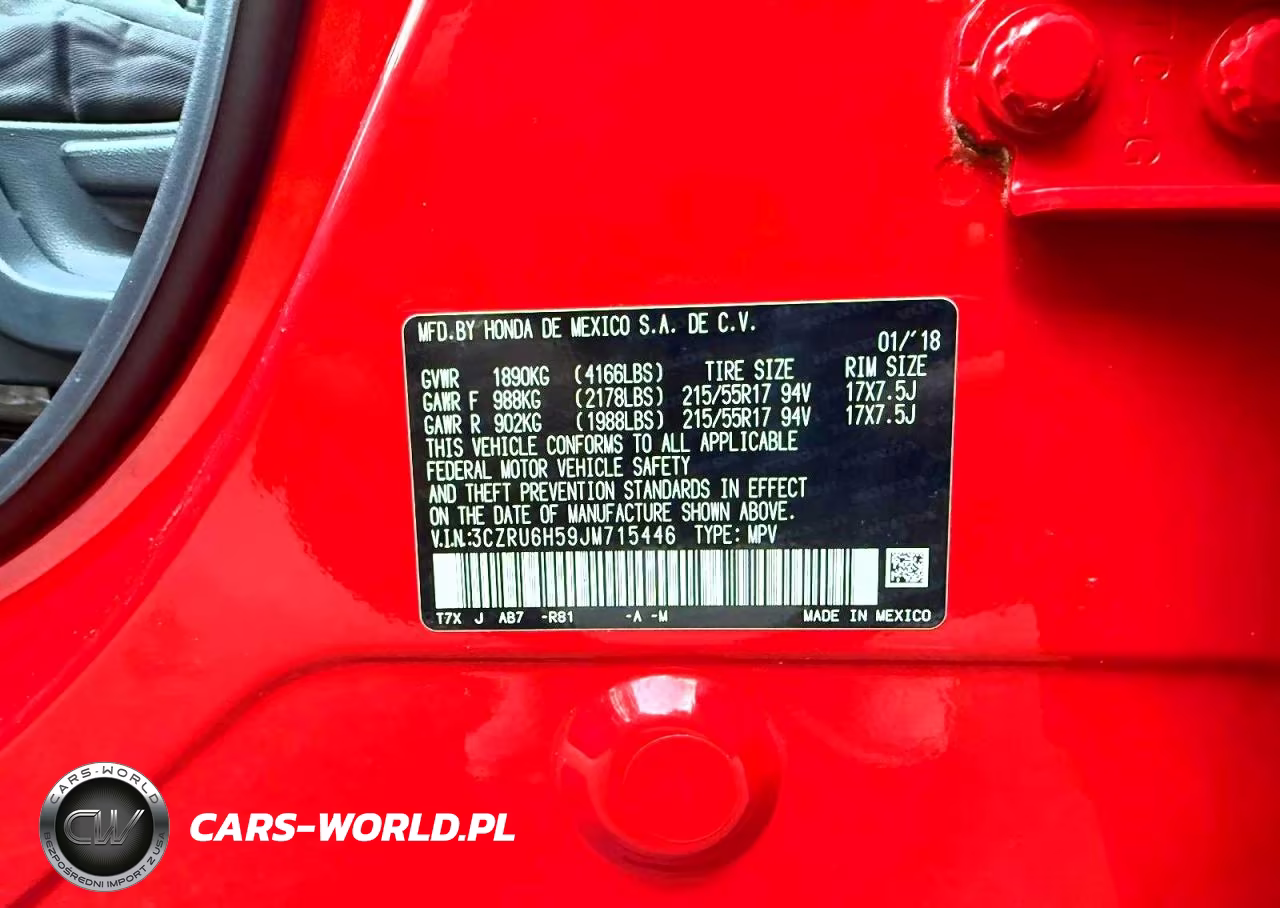 2018 Honda Hr-V Ex VIN:3CZRU6H59JM715446 - 10