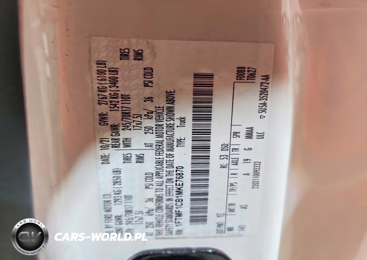2021 Ford F150 VIN:1FTMF1CB1MKE76870 - 12