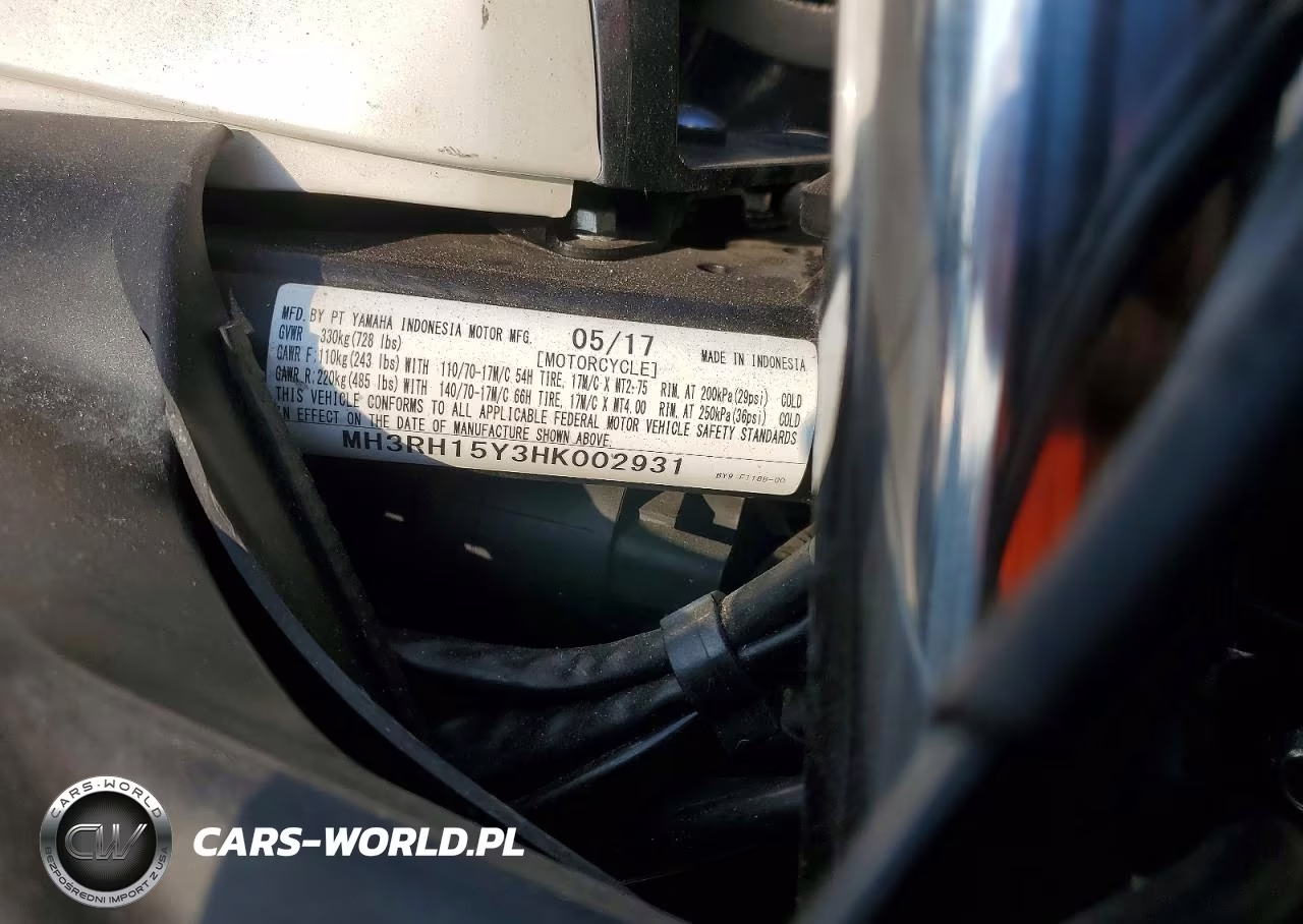 2017 Yamaha Yzfr3 A VIN:MH3RH15Y3HK002931 - 10