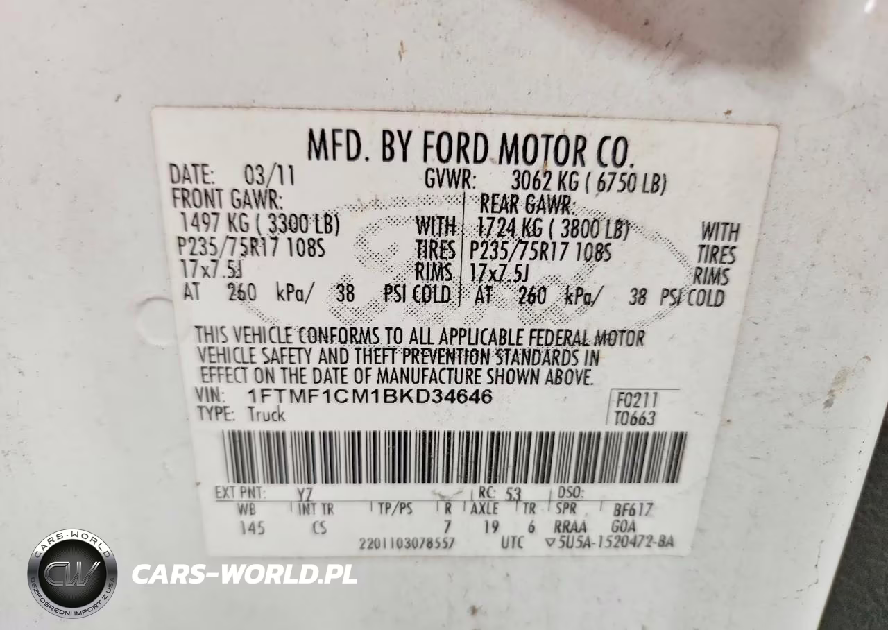 2011 Ford F150 VIN:1FTMF1CM1BKD34646 - 12