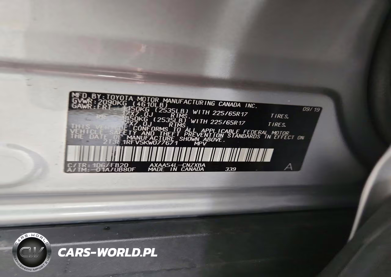 2019 Toyota Rav4 Le VIN:2T3F1RFV5KW077671 - 13