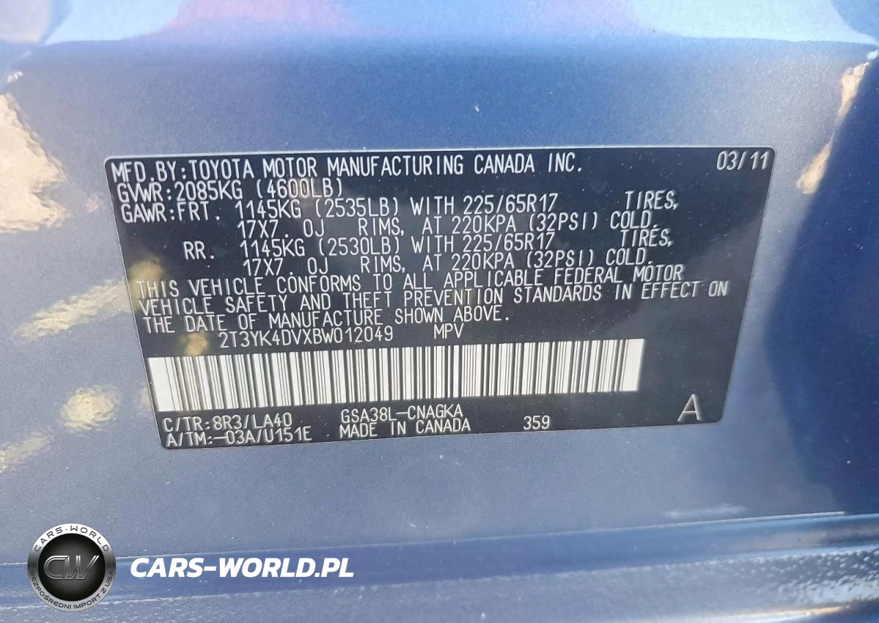 2011 Toyota Rav4 Limited VIN:2T3YK4DVXBW012049 - 12