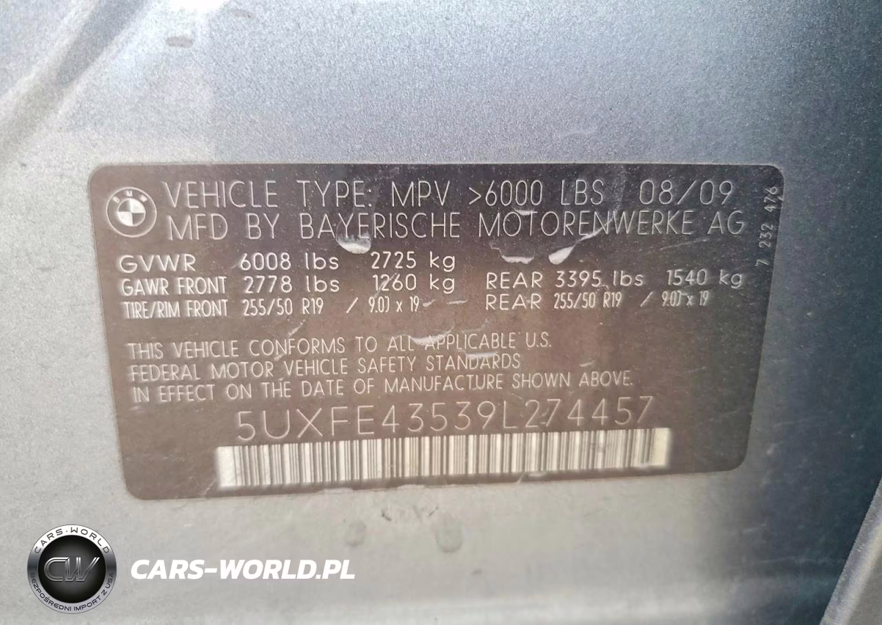 2009 BMW X5 xDrive30I VIN:5UXFE43539L274457 - 14