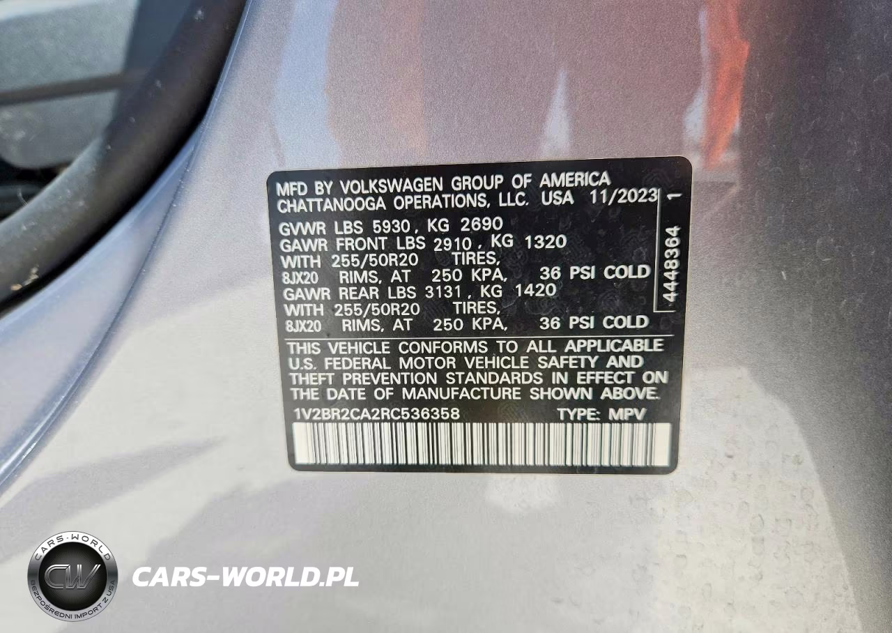 2024 Volkswagen Atlas Sel VIN:1V2BR2CA2RC536358 - 13