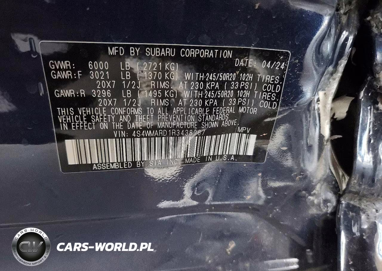 2024 Subaru Ascent Limited VIN:4S4WMARD1R3438267 - 13