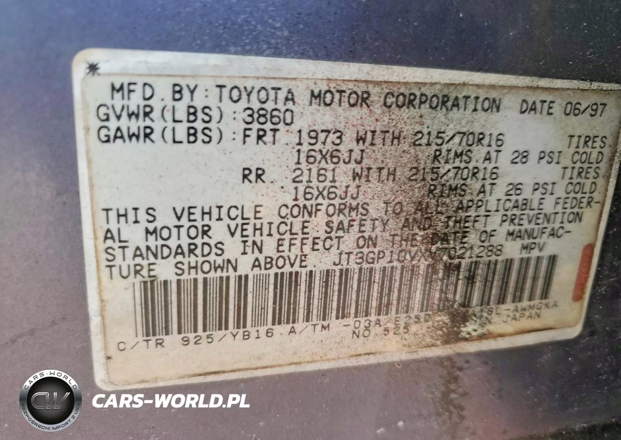 1997 Toyota Rav4 Base VIN:JT3GP10VXV7021288 - 13