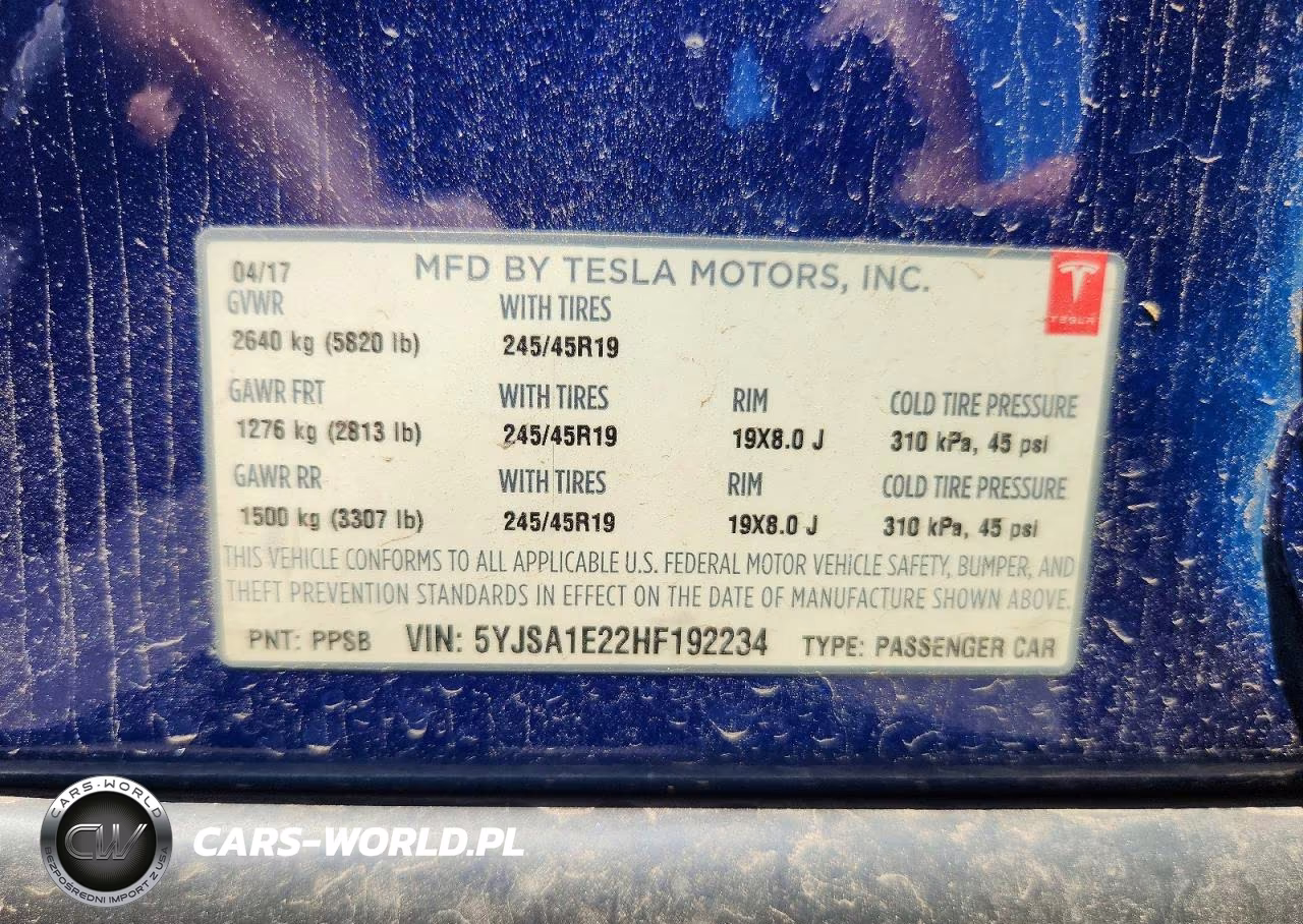 2017 Tesla Model S VIN:5YJSA1E22HF192234 - 13