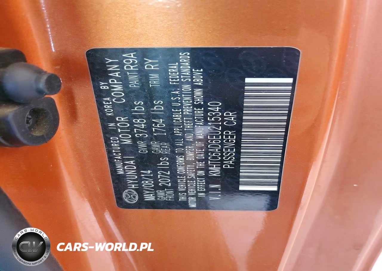 2014 Hyundai Veloster Base VIN:KMHTC6AD6EU215340 - 12