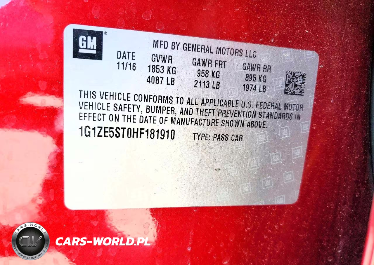 2017 Chevrolet Malibu Lt VIN:1G1ZE5ST0HF181910 - 12