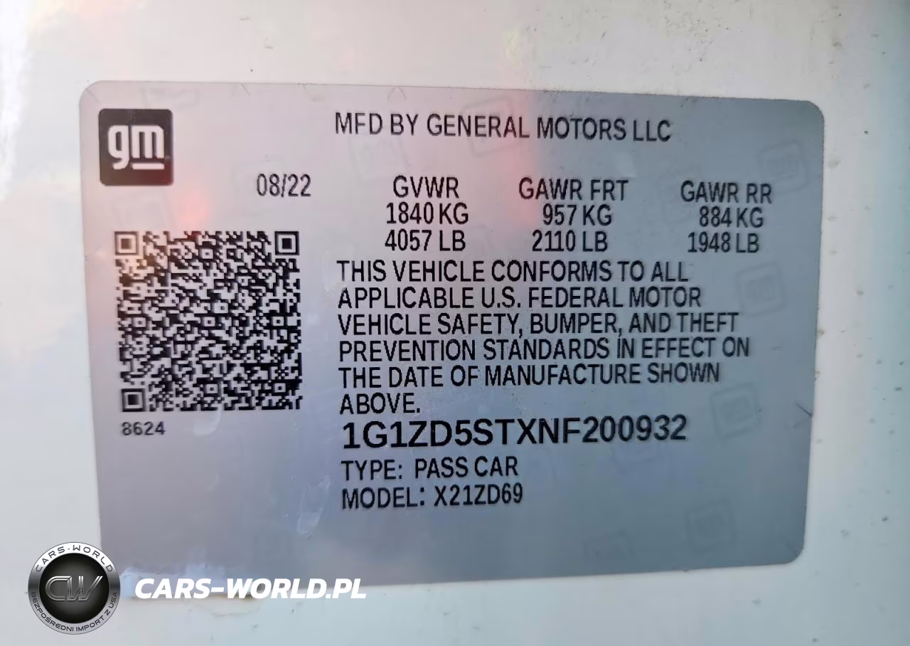 2022 Chevrolet Malibu Lt VIN:1G1ZD5STXNF200932 - 12