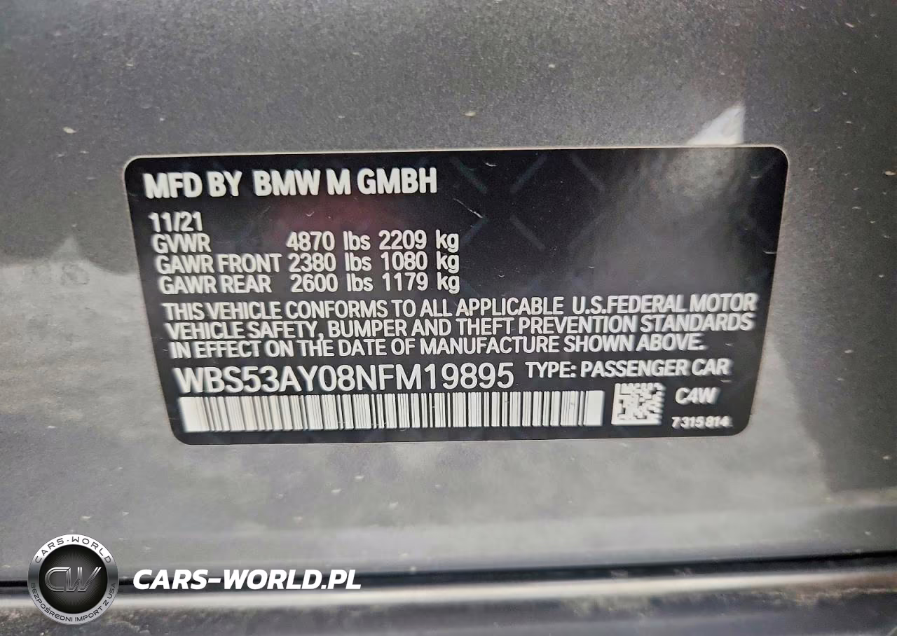 2022 BMW M3 VIN:WBS53AY08NFM19895 - 13