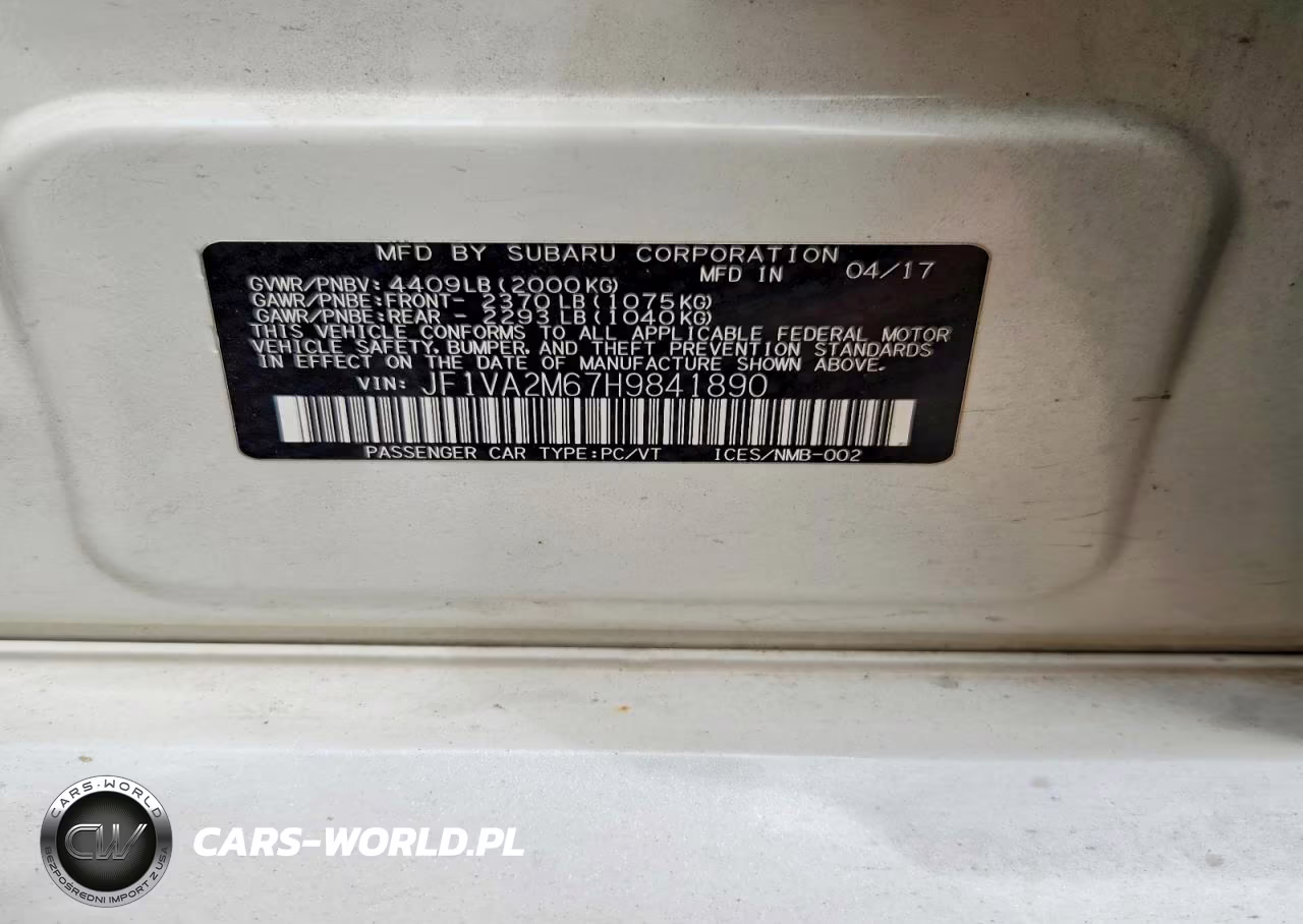 2017 Subaru Wrx Sti VIN:JF1VA2M67H9841890 - 12