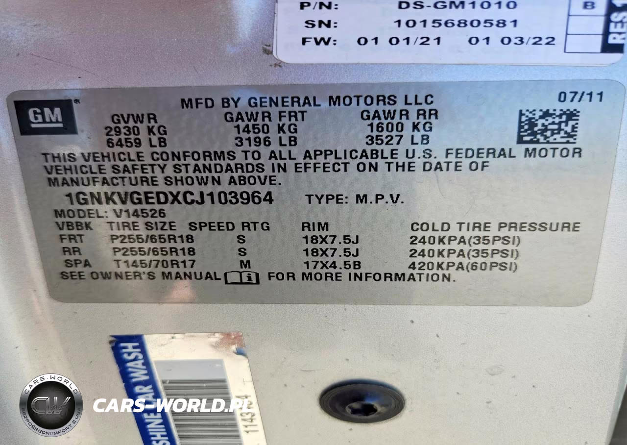 2012 Chevrolet Traverse Lt VIN:1GNKVGEDXCJ103964 - 14