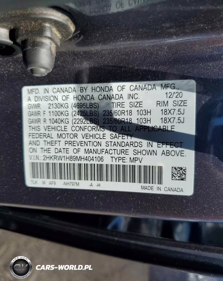 2021 Honda Cr-V Exl VIN:2HKRW1H89MH404106 - 13