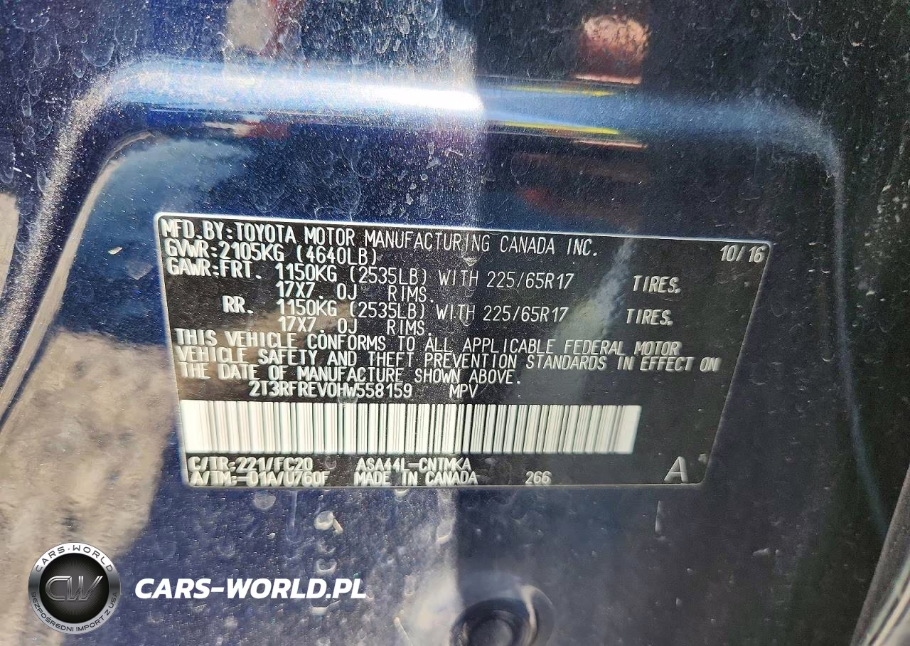 2017 Toyota Rav4 Xle VIN:2T3RFREV0HW558159 - 14