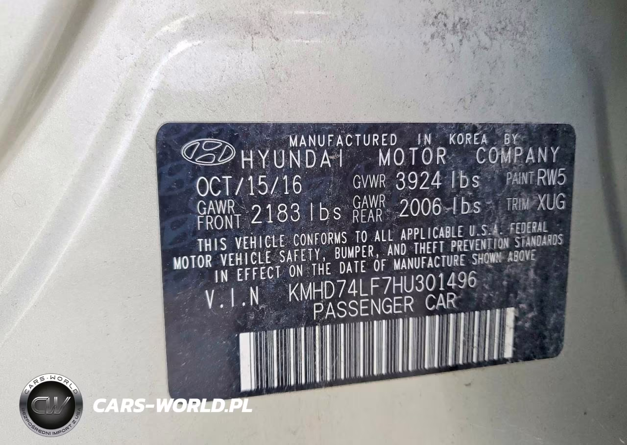 2017 Hyundai Elantra Se VIN:KMHD74LF7HU301496 - 12