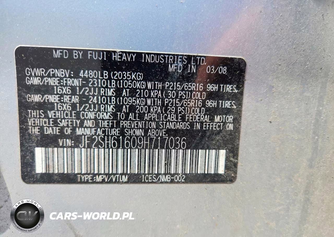 2009 Subaru Forester 2.5X VIN:JF2SH61609H717036 - 13