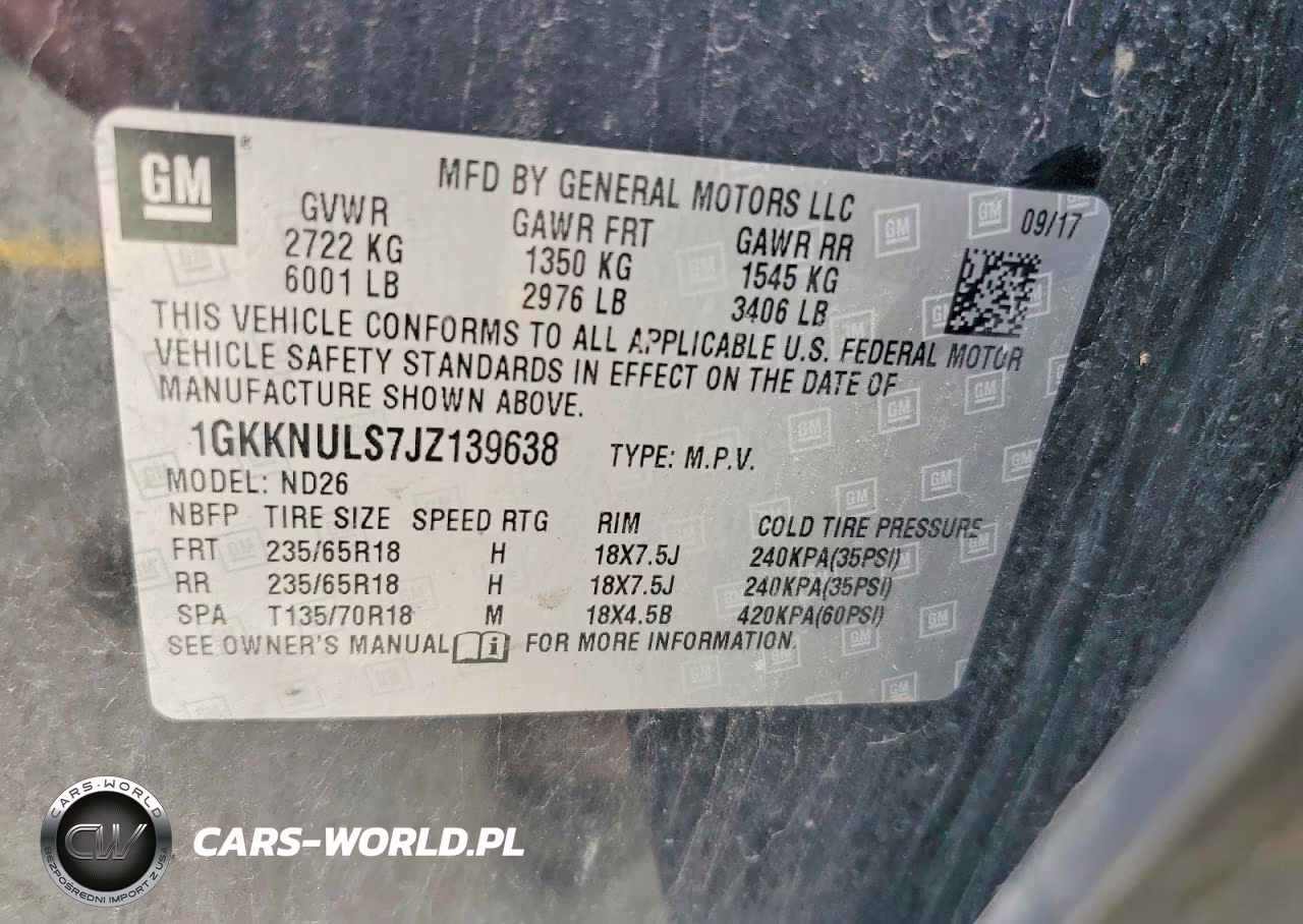 2018 GMC Acadia Slt-1 VIN:1GKKNULS7JZ139638 - 13
