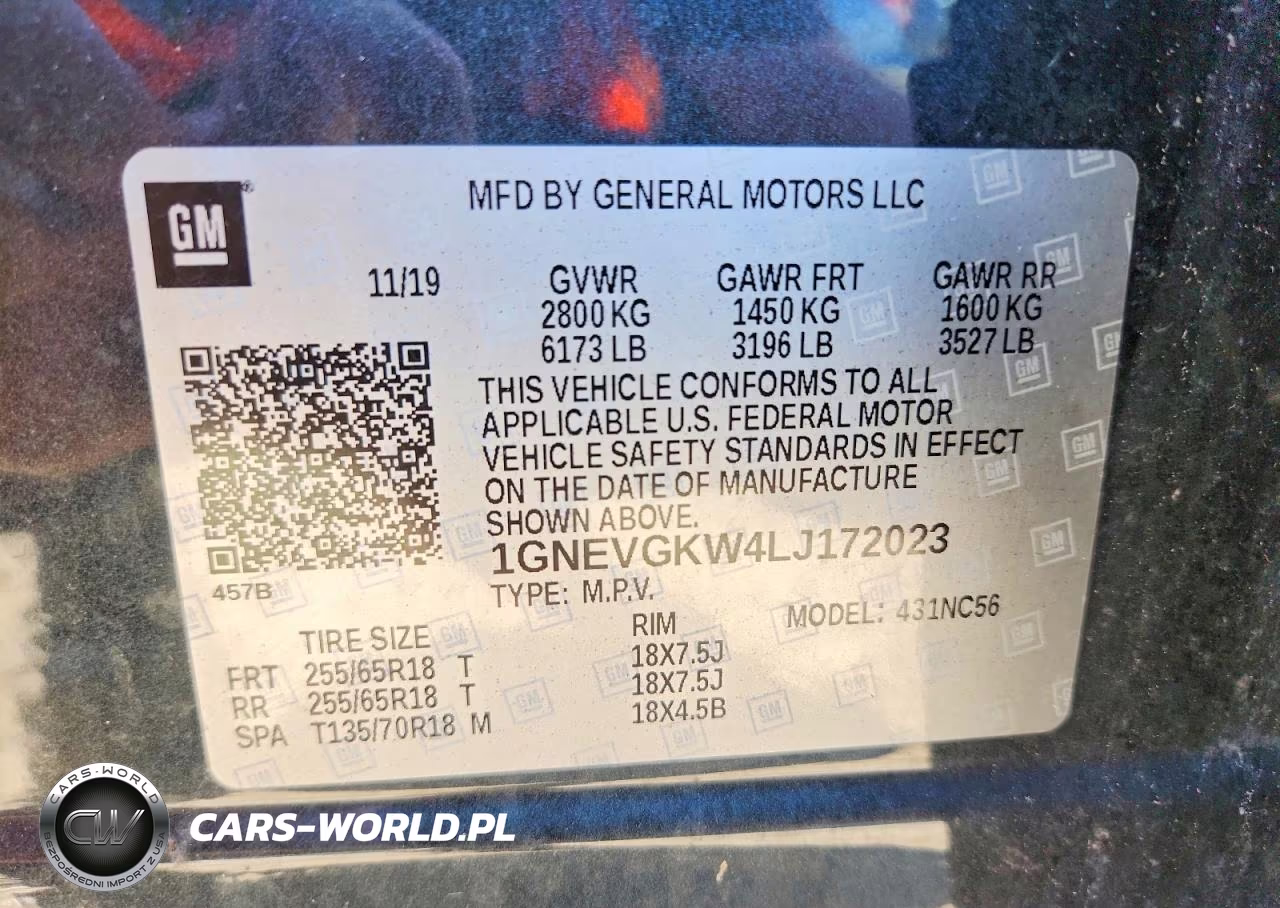 2020 Chevrolet Traverse Lt VIN:1GNEVGKW4LJ172023 - 14