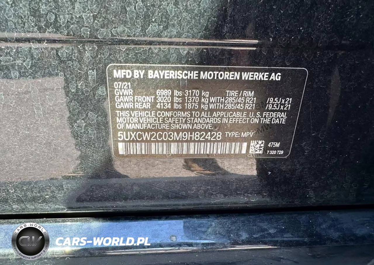 2021 BMW X7 xDrive40I VIN:5UXCW2C03M9H82428 - 10