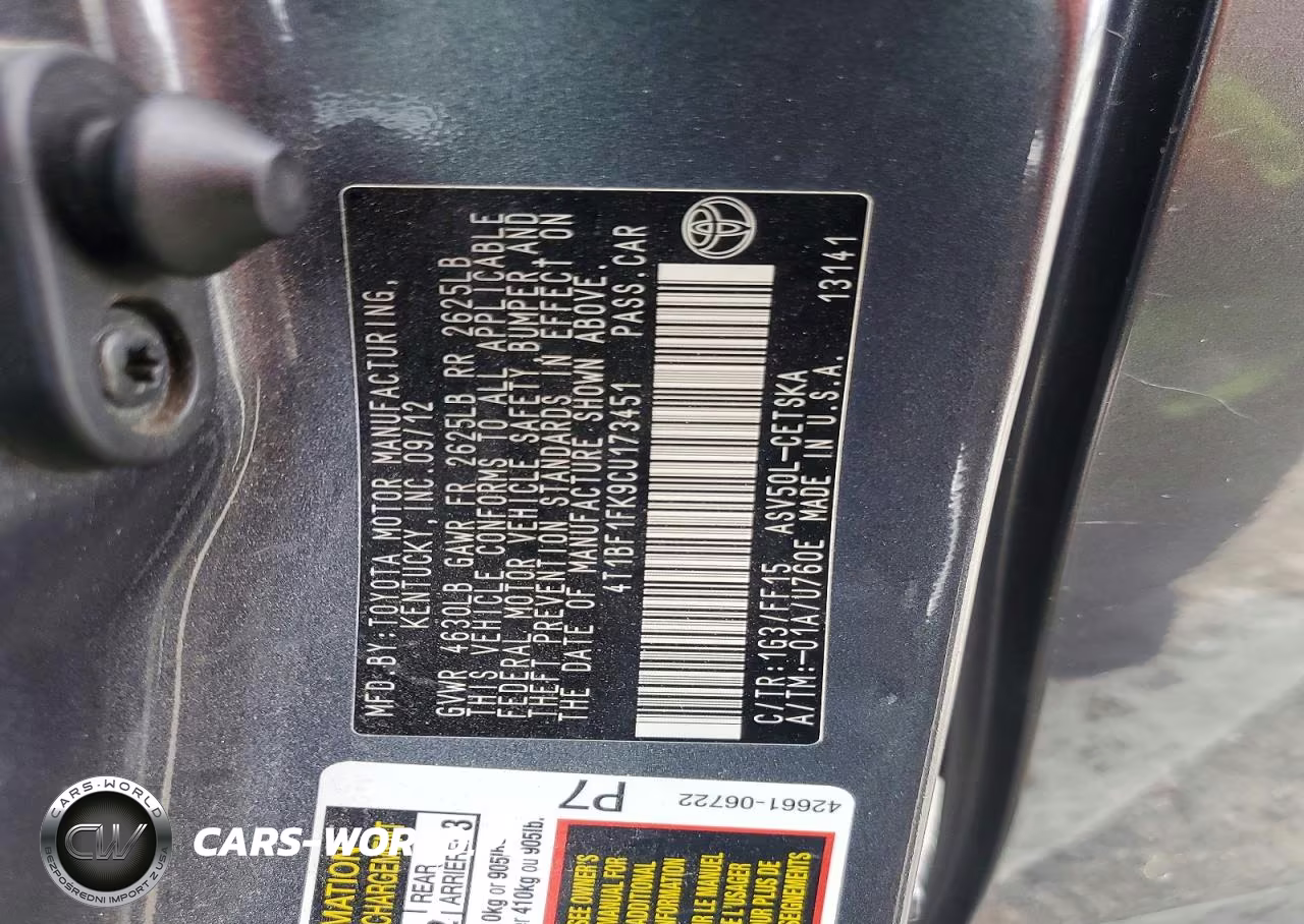 2012 Toyota Camry Se VIN:4T1BF1FK9CU173451 - 13