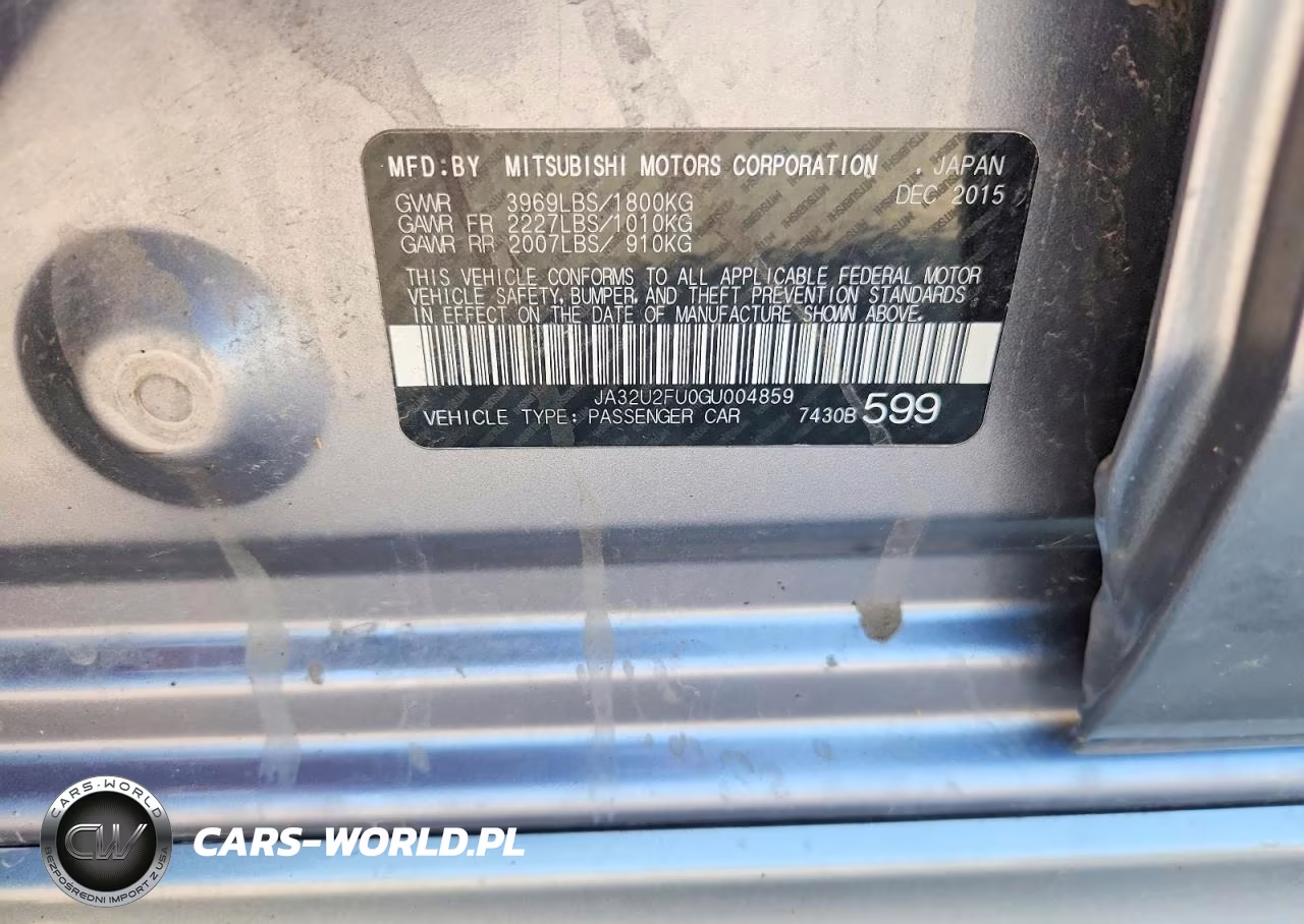 2016 Mitsubishi Lancer Es VIN:JA32U2FU0GU004859 - 12