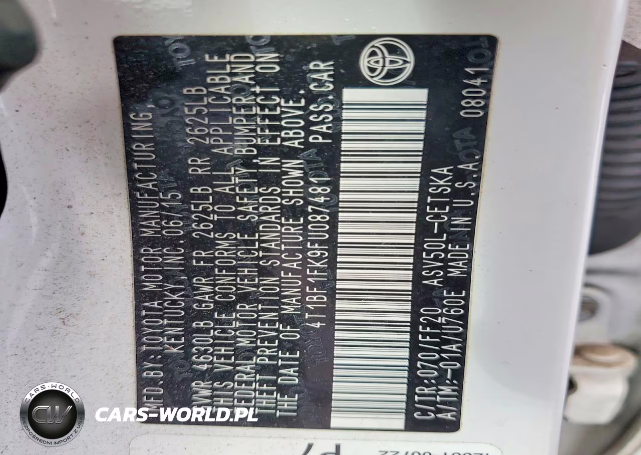2015 Toyota Camry Se VIN:4T1BF1FK9FU087481 - 12