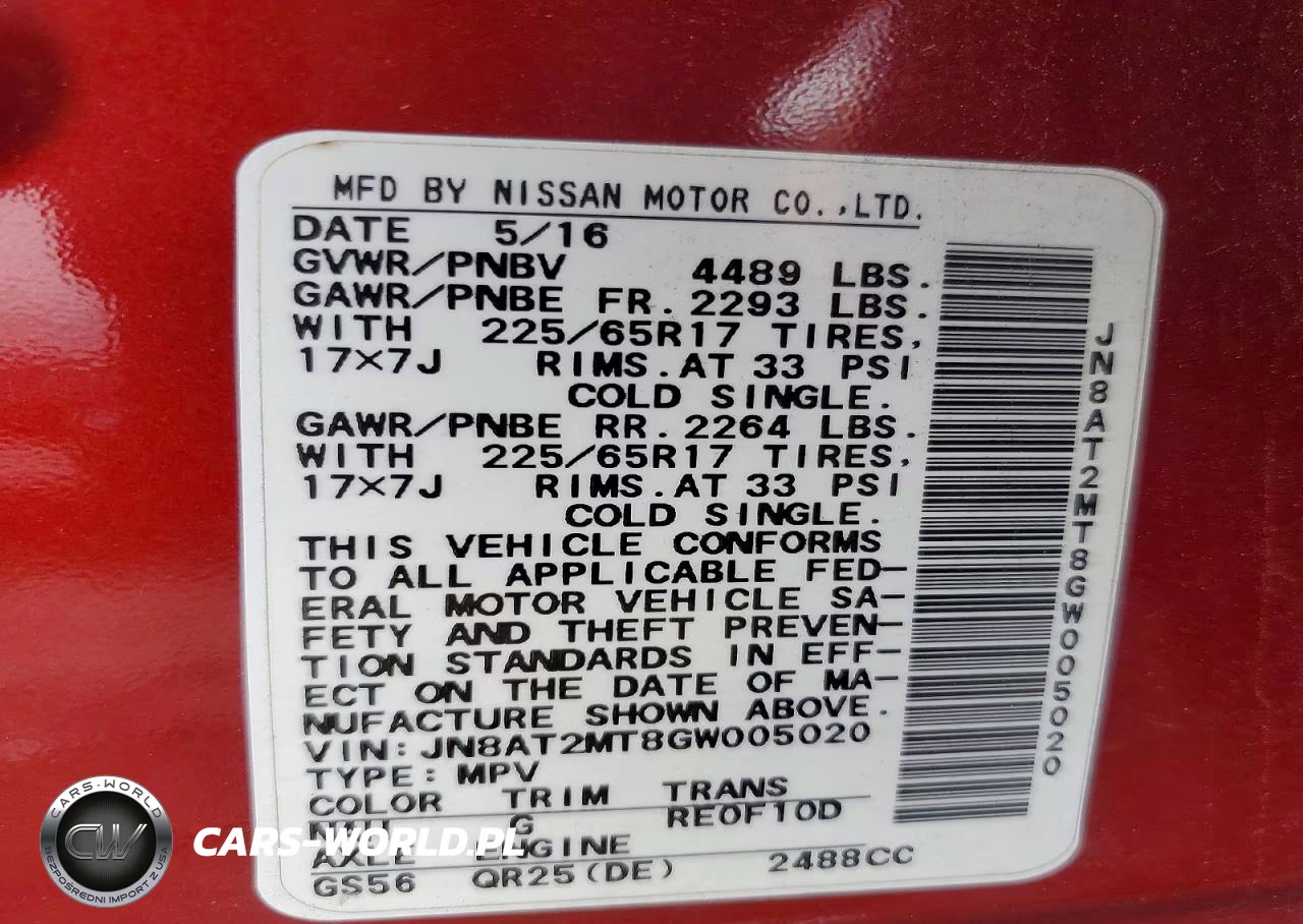 2016 Nissan Rogue S VIN:JN8AT2MT8GW005020 - 12